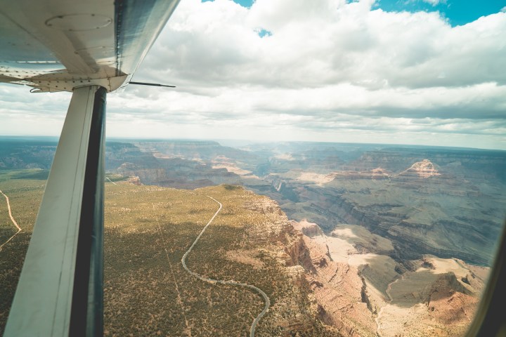 aerial view of parts of the Grand Canyon